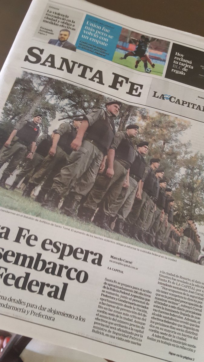 AValsagna's tweet photo. Leyendo la edición Santa Fe de @lacapital. Siempre es bueno sumar voces al periodismo! El desafío de volver al papel @ferarredondo https://t.co/i7NeZk5euY