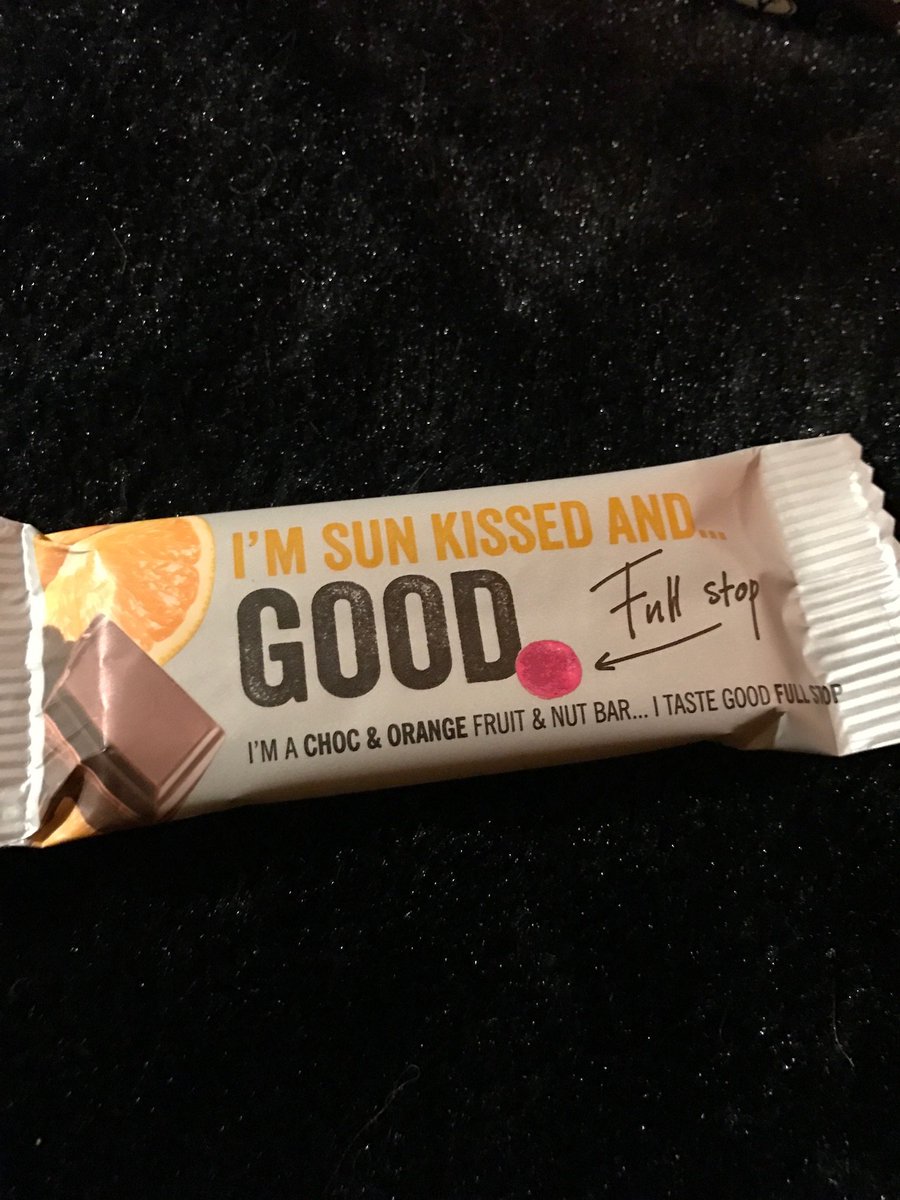 This Good Full Stop choc and orange bar is amazing - dates, cashews, raisins etc - 1 of your 5 a day and gluten free. <a href="/goodfullstop/">Good Full Stop</a>
