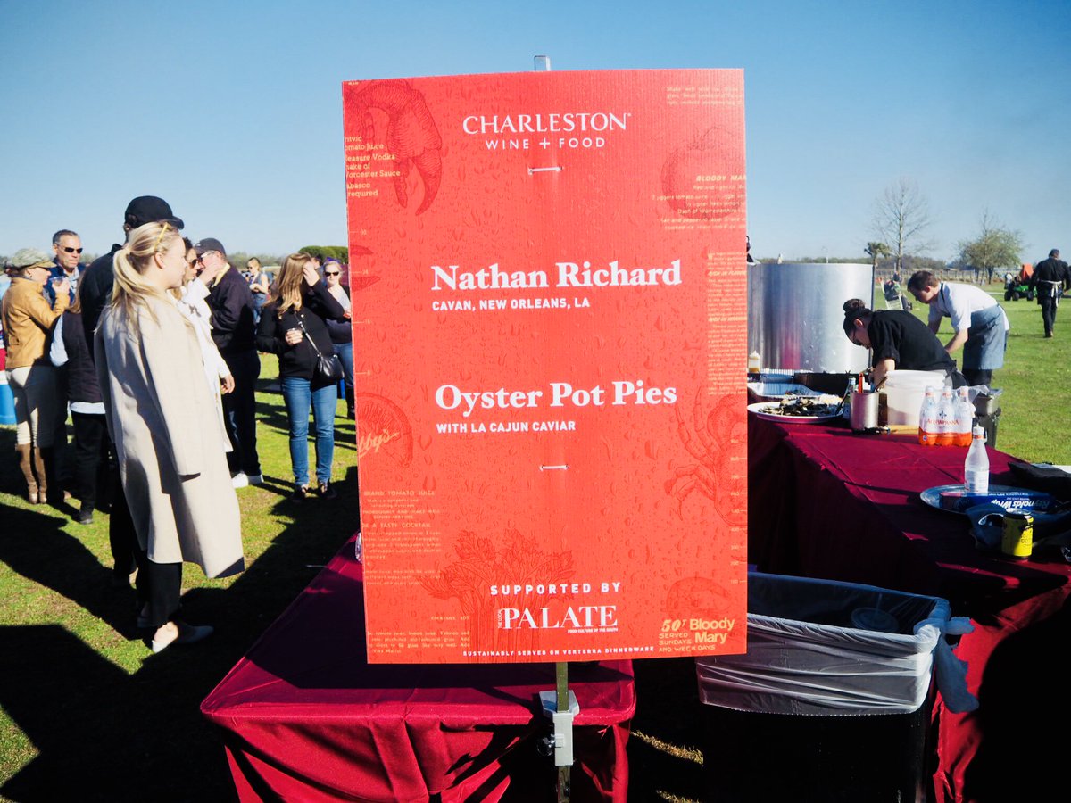 cavannola's tweet photo. Chef Nathan repping the home team at the Charleston Wine &amp; Food Festival! 
.
.
#hometeam #badasschef #charleston #wineandfood #cavannola https://t.co/cdXcTuL752