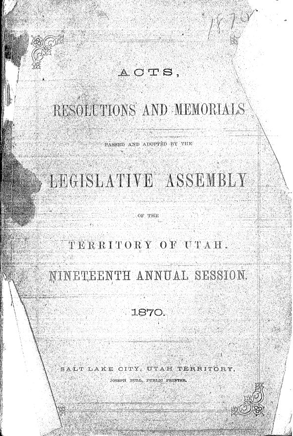 ElectionsUtah's tweet photo. In 1870 women in Utah were given the right to vote, want to see the original law? Check out Sec. 1! #sundayread #WomensHistoryMonth

Used by permission, Utah State Historical Society https://t.co/cpmz8sXuez