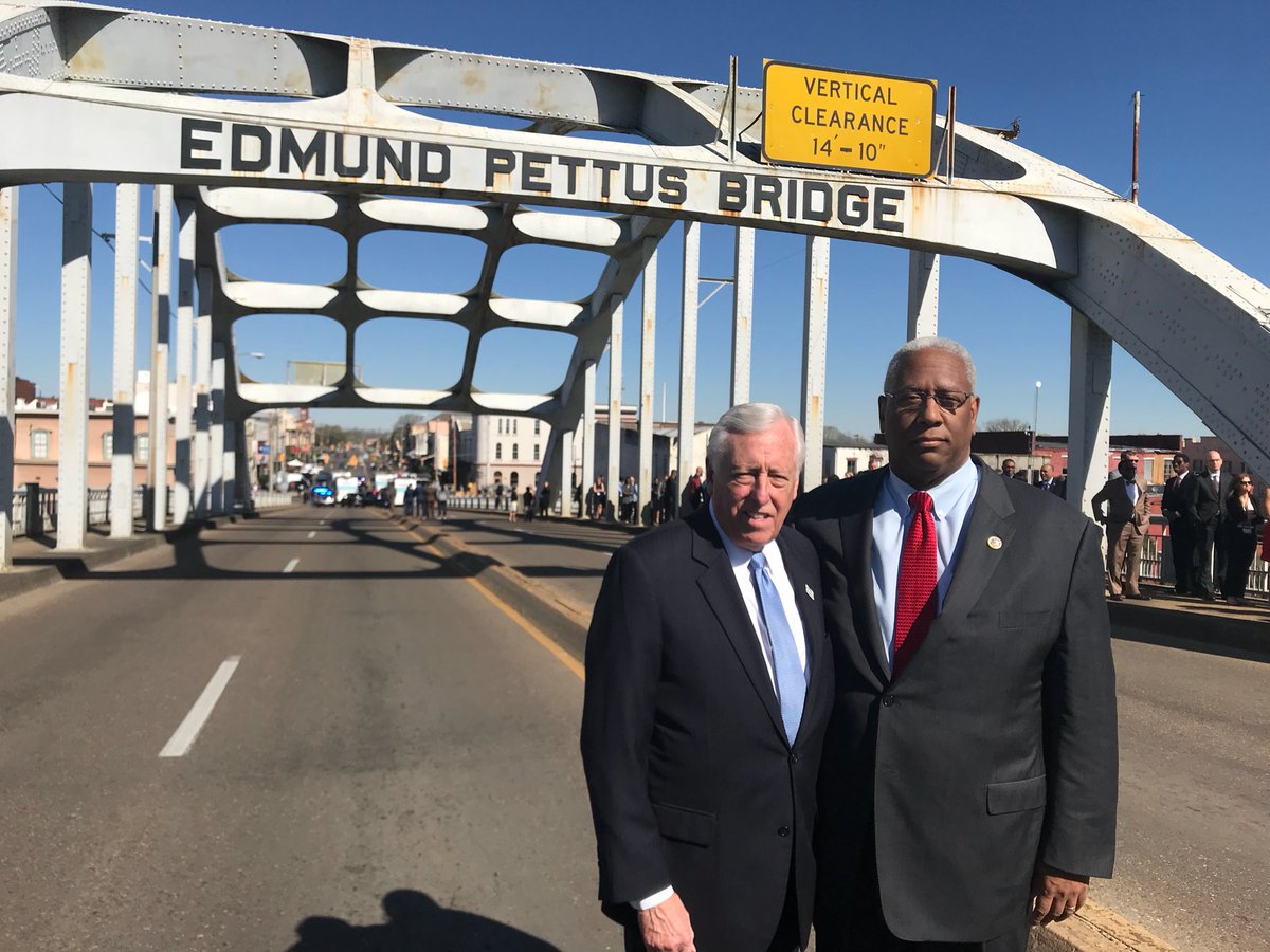 Donald_McEachin's tweet photo. With @WhipHoyer on the Edmund Pettus Bridge in Selma https://t.co/qdqsRBbTE1