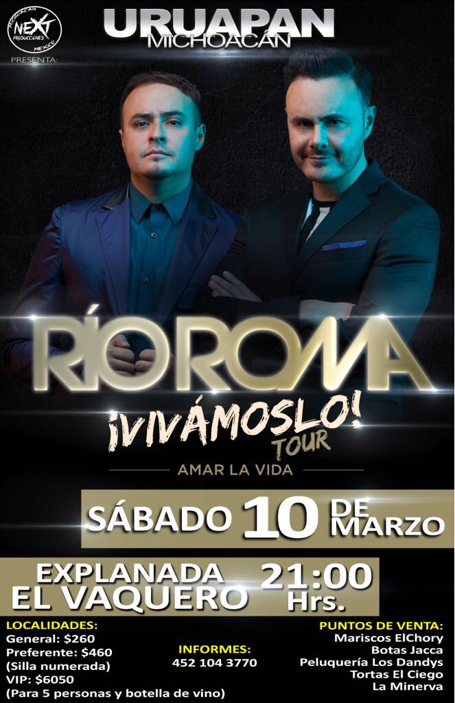 RioRomamx's tweet photo. ¿ #Uruapan Ya están listos para Oír Amor? Los esperamos éste 10 de #Marzo 😉👍🏻 #RRStaff https://t.co/329mf9k4D3 https://t.co/HNnWczgJB3