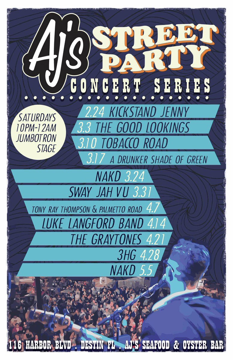 AJs_Destin's tweet photo. Check out our concert series πΆβοΈπ» #AjsDestin https://t.co/n6aDtz4m92