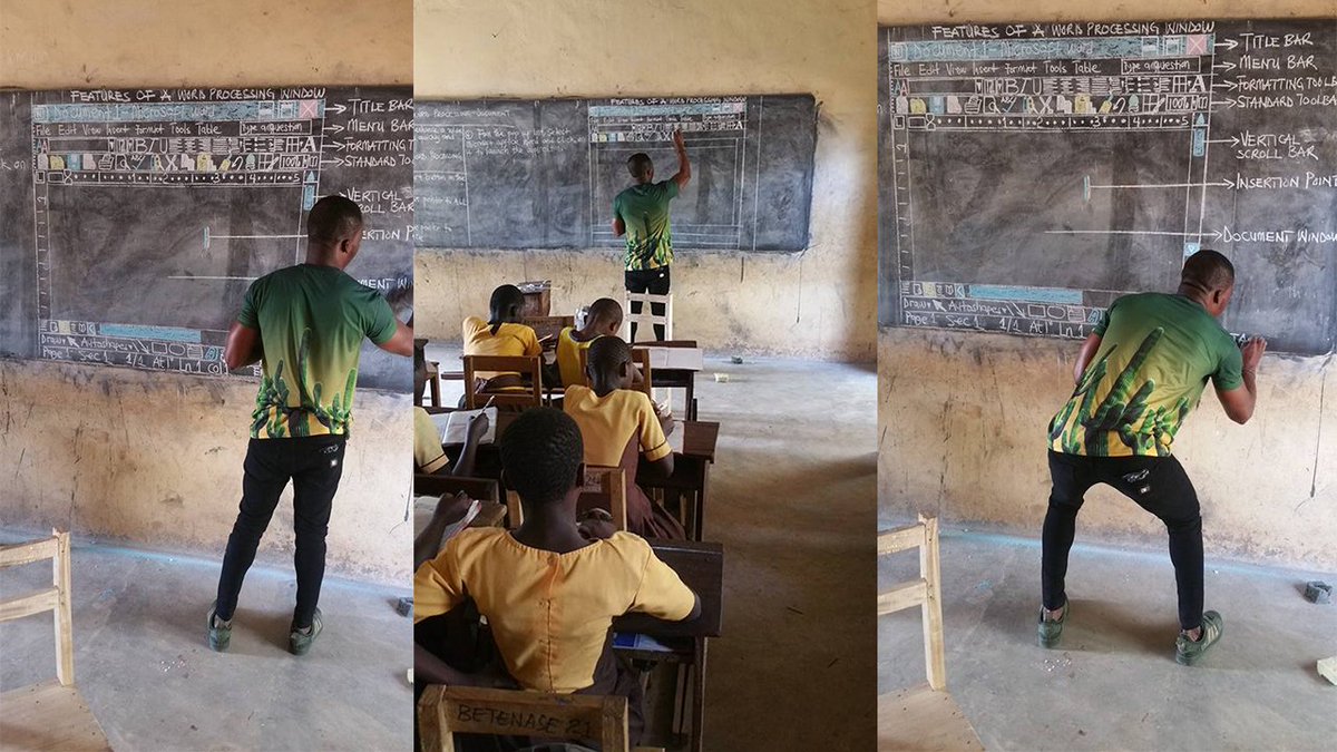 WBuzzer's tweet photo. . Microsoft Vows to Send Ghana’s Blackboard ICT Teacher a Real PC https://t.co/EVlB3l6zNF https://t.co/ljgJ0SEqmY