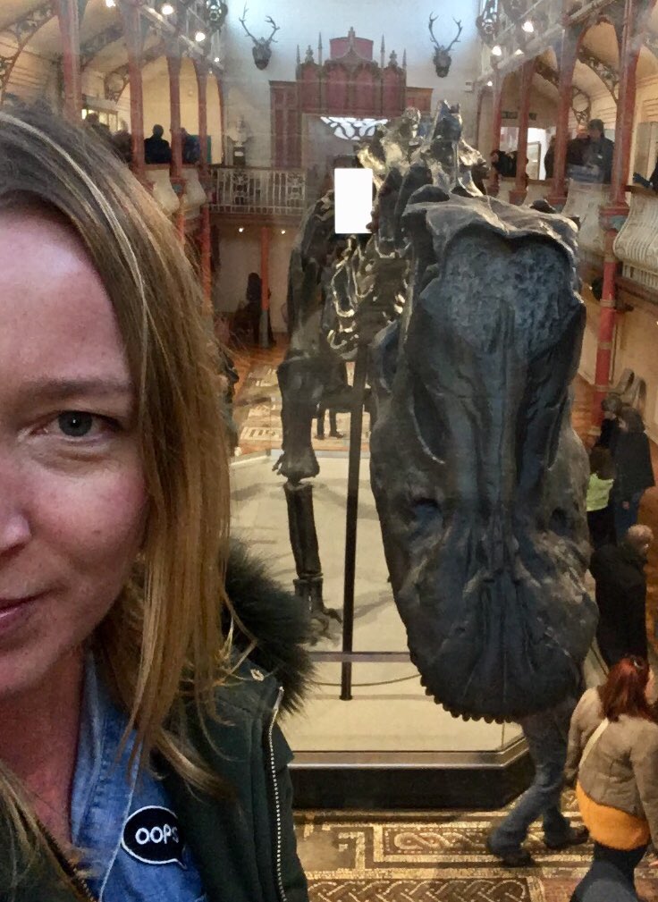 seag1rl's tweet photo. Been to see Dippy @DorsetMuseum today! He is too gigantic to fit into most photo frames, but he posed for a wicked selfie! #DippyonTour https://t.co/UzOWNSHFPx