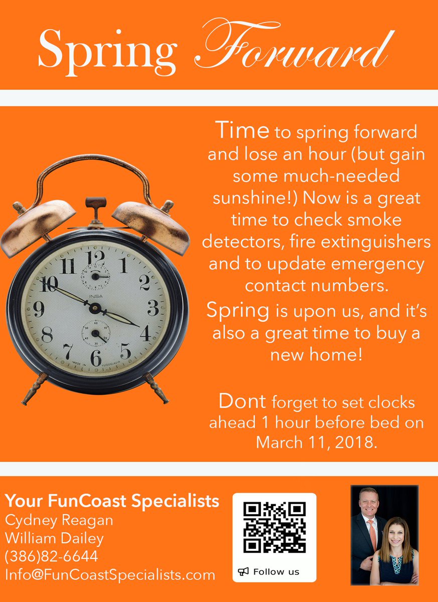 Dailey_Realtor's tweet photo. Don't Forget to set clocks ahead... https://t.co/TxirFVBCEq