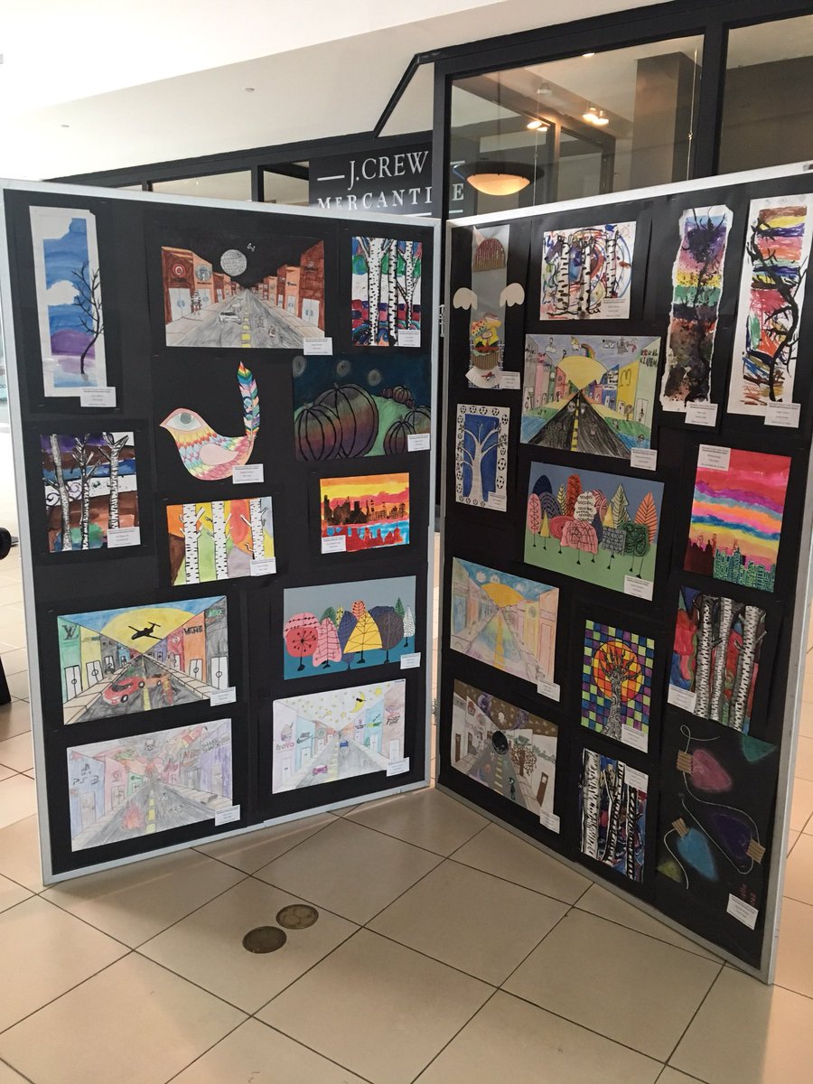 elementaryJAR's tweet photo. Woodbrook is representing at the ACPS art show at Fashion Square Mall. Thanks Kerri Kirkeide for putting the show up for me! So proud of the kids and all of their hard work! @WESBearTracks @pammoran https://t.co/1esg7gBPHn
