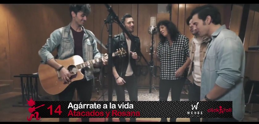 La entrada más fuerte de la semana en la #listaclickers --> directamente al 14, los chicos de <a href="/AtacadosOficial/">Atacados</a> junto a <a href="/RosanaOficial/">Rosana Arbelo</a> y "AGÁRRATE A LA VIDA".