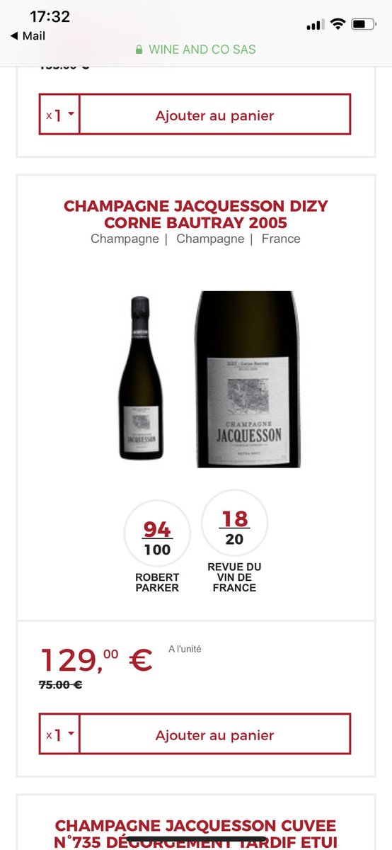 Pas toujours intéressantes les ventes privées de <a href="/WINEANDCO_com/">Wineandco.com</a> ... 129 € au lieu de 75 € ;) #champagne
