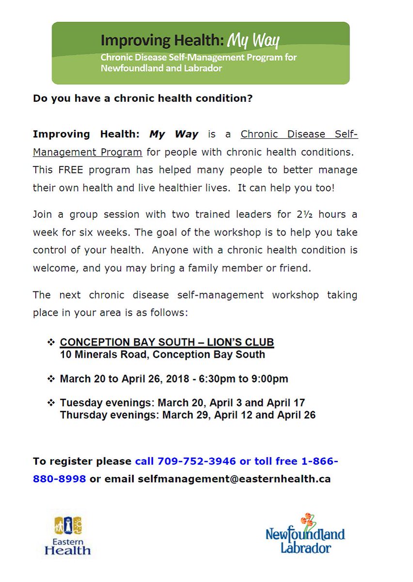 You or someone you know suffering from a chronic disease? There is hope. Sign up for the Chronic Disease Self Management Program. An initiative supported by Lions CBS.