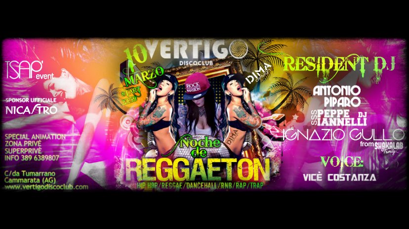 Vertigodiscotec's tweet photo. Noche de #Reggaeton al @Vertigodiscotec 10 #Marzo 2018
(Cammarata, #Sicilia) 

#Reggae #ReggaetonLento #ReggaeZone #SaturdayNight #Nightlife #night #party #Dance https://t.co/ThZTX4Mkia