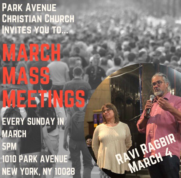 Tonight at 5 PM ~ I'm looking forward to hearing #RaviRagbir leader of @NewSanctuaryNYC preach @ThePark1010 at the 1st #MarchMassMeetings where Christians will be called to put our faith in action! 

Join us!