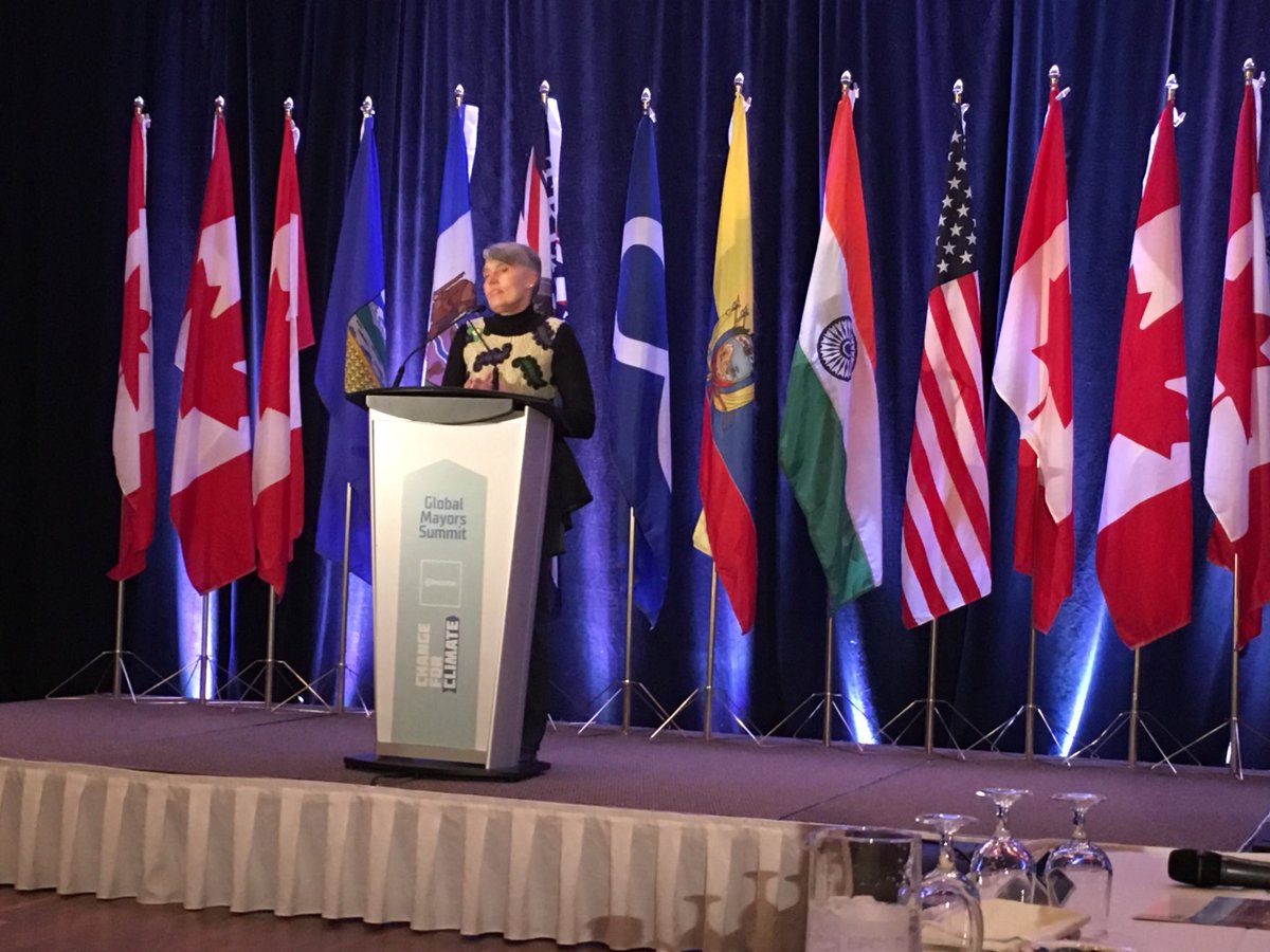 AromarRevi's tweet photo. #DebraRoberts speaks at #GlobalMayorsSummit at #Edmonton #Cities4Climate asking the right questions of #Science and #Cities @IPCC_CH @c40cities @ICLEI @uclg_org @CitiesAlliance @UNSDSN https://t.co/FUKYFYv3s8