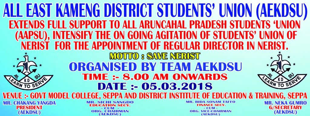 ajamatam1's tweet photo. #saveNERIST  Long-Live AEKDSU @KirenRijiju @PemaKhanduBJP @tongamrina @GaoTapir https://t.co/M7L46hxFfK
