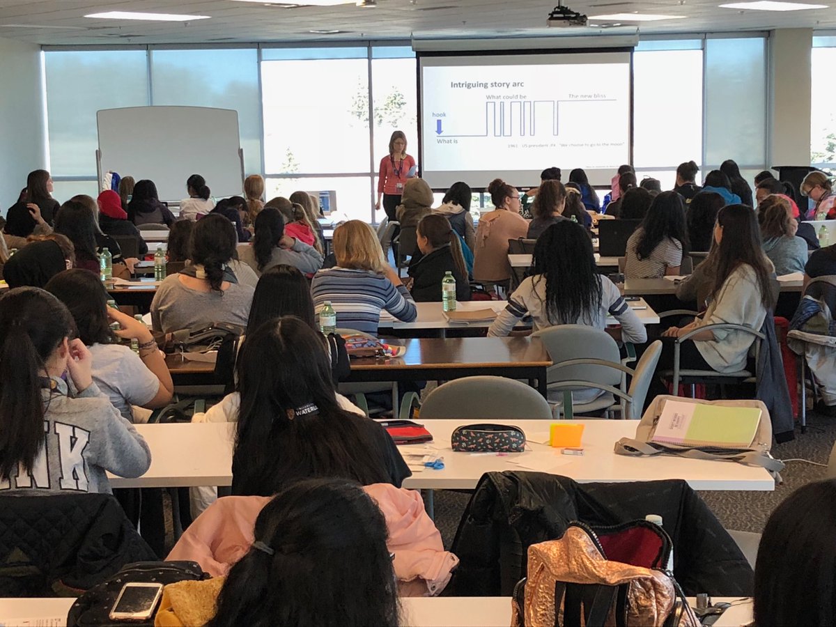 Sandra Loop of <a href="/SAP/">SAP</a> presents marketing pitch fundamentals to students at <a href="/UWaterloo/">University of Waterloo</a> <a href="/technovation/">Technovation</a> - fantastic energy in the room!