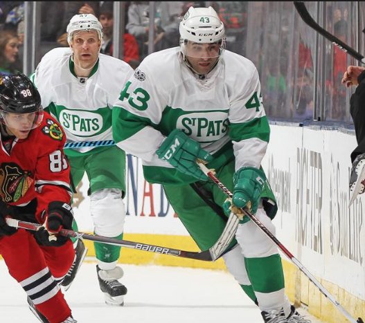 toronto maple leafs wearing st pats jerseys