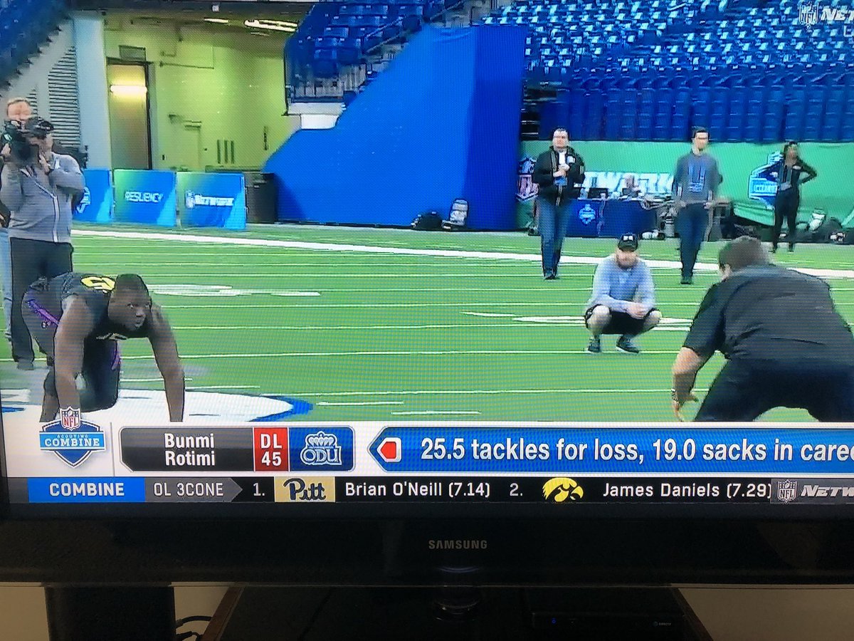 sonsofmonarchy's tweet photo. @ODUFootball at the @NFLCombine go Rotimi! https://t.co/oltjRRmFbW