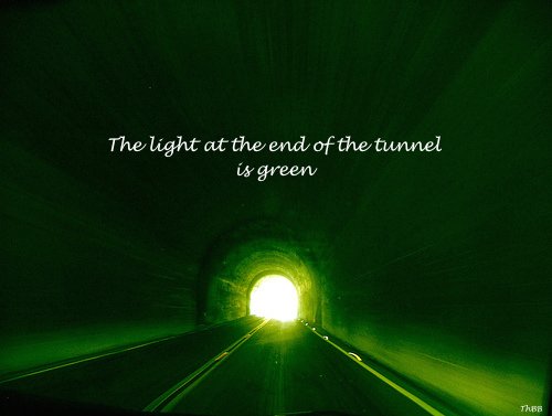 thomasbbisig's tweet photo. The light at the end of the tunnel is green. #Hope https://t.co/s9MhozR4BU