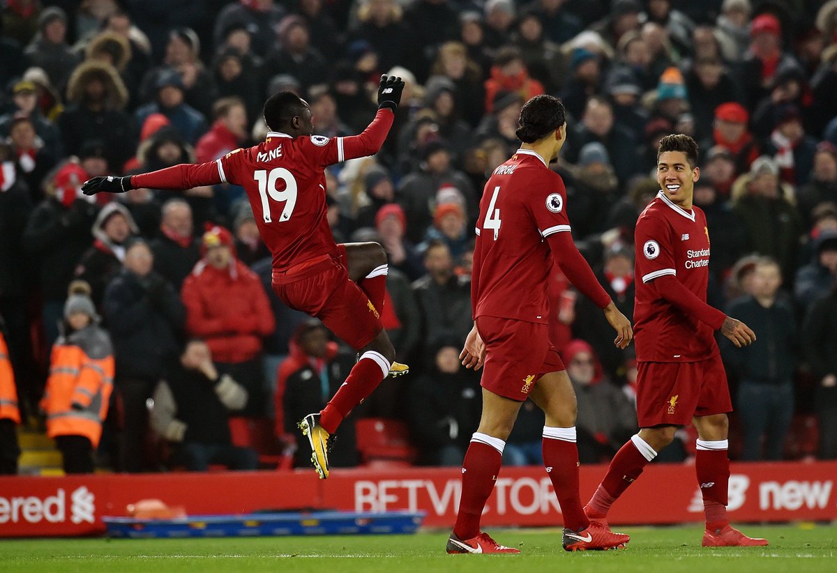 LFC's tweet photo. Mane with the Bobby celebrations again. 😆🥋 https://t.co/xWoLrn8UiL