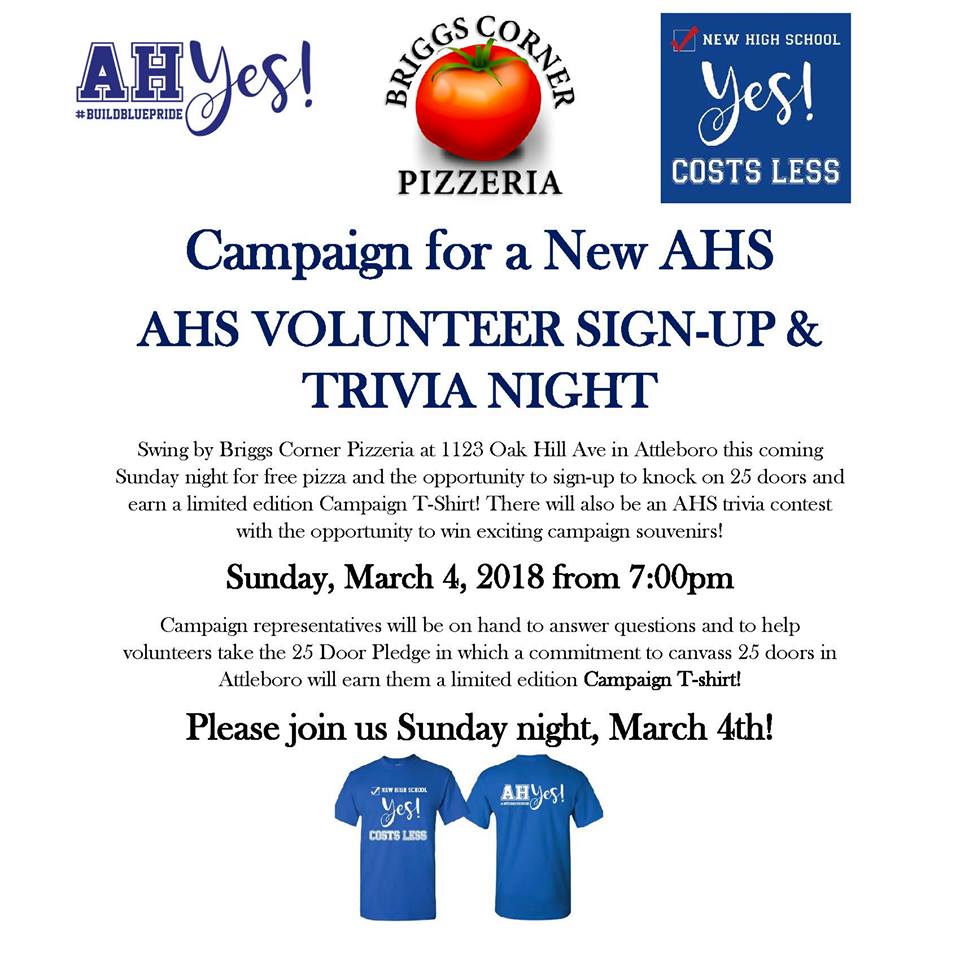 TONIGHT: Come on out to Briggs to sign up to volunteer, play some AHS trivia, and learn about the new AHS project. You might even earn a limited-edition A-H-YES t-shirt. See you there! #BuildBluePride