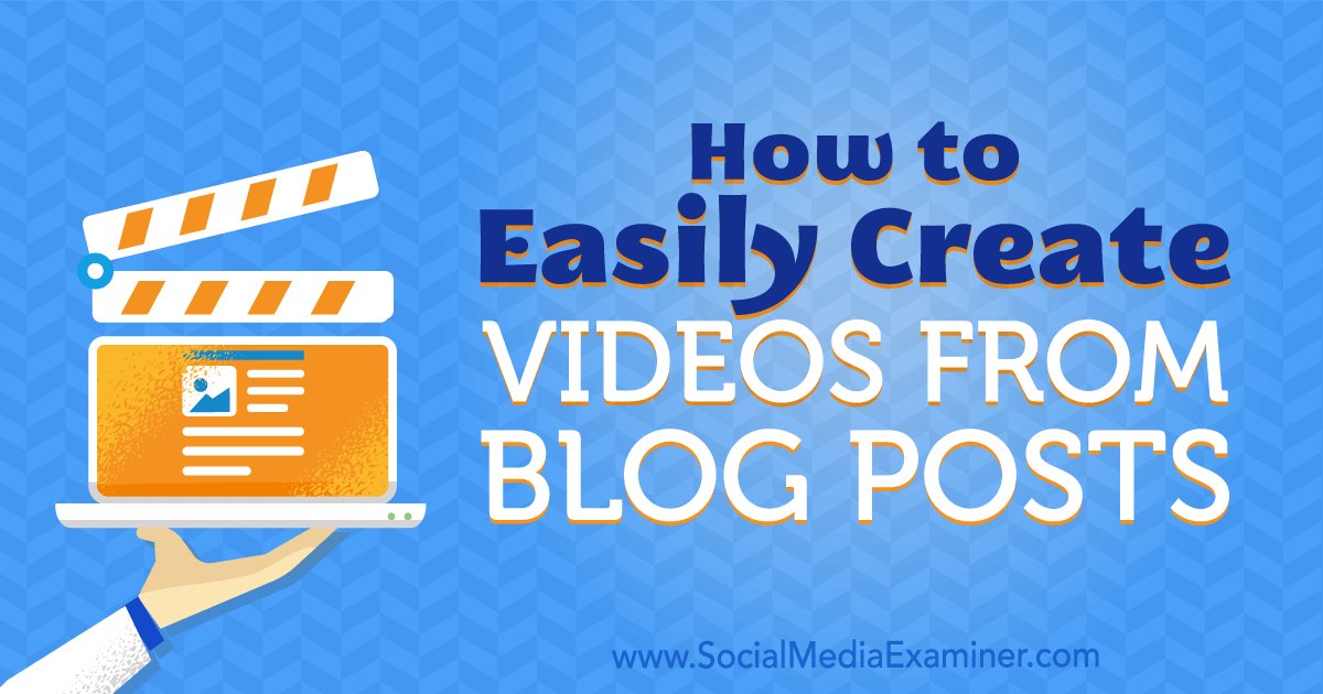 PgnBsnsNtwrk's tweet image. How to Easily Create Videos From Blog Posts socialmediaexaminer.com/how-to-easily-… #vloggingtips #videoblog #videomarketing #PaganBusinessNetwork