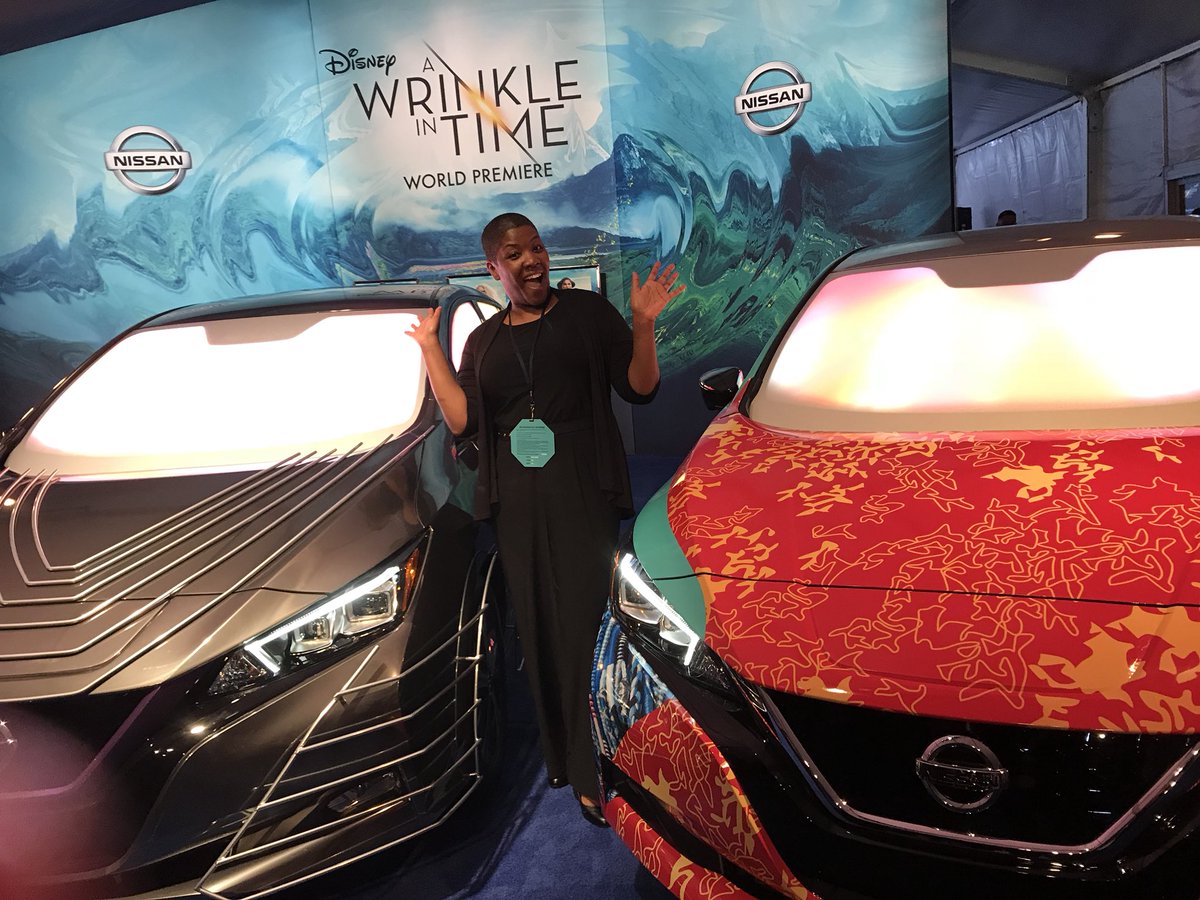 astrostarbright's tweet photo. When your mom misses seeing @RWitherspoon because she she is in awe of @NissanUSA #LEAF! @HP @Disney @WrinkleInTime #warriorswhocode #hp #Sweepstakes #ad #dreamcar https://t.co/qjgWoviB54