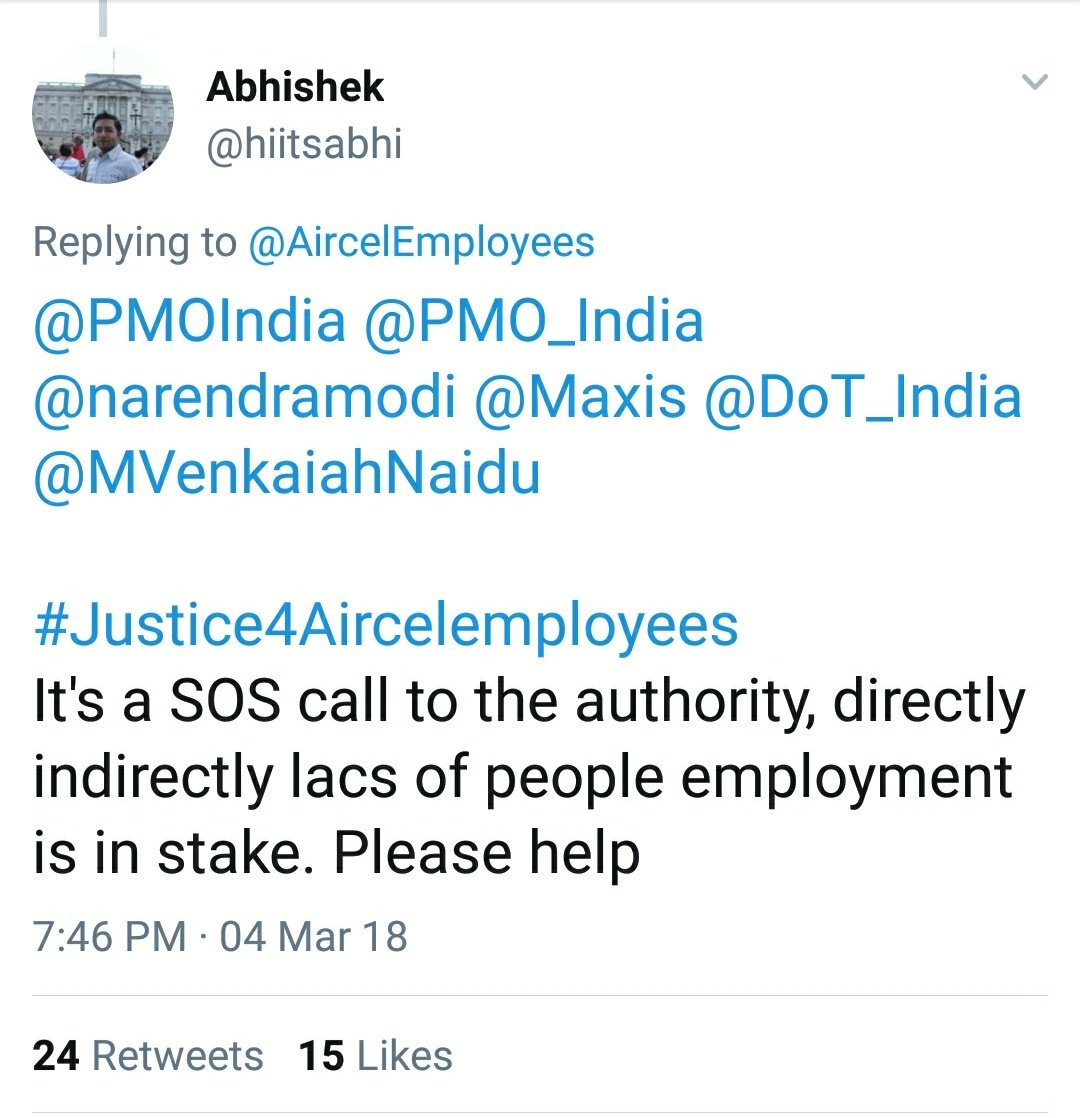zoo_bear's tweet photo. Here are #Aircel Employees Tagging Govt official handles for help.
#Justice4Aircelemployees #Aircelemployees https://t.co/EEkpNIHY43