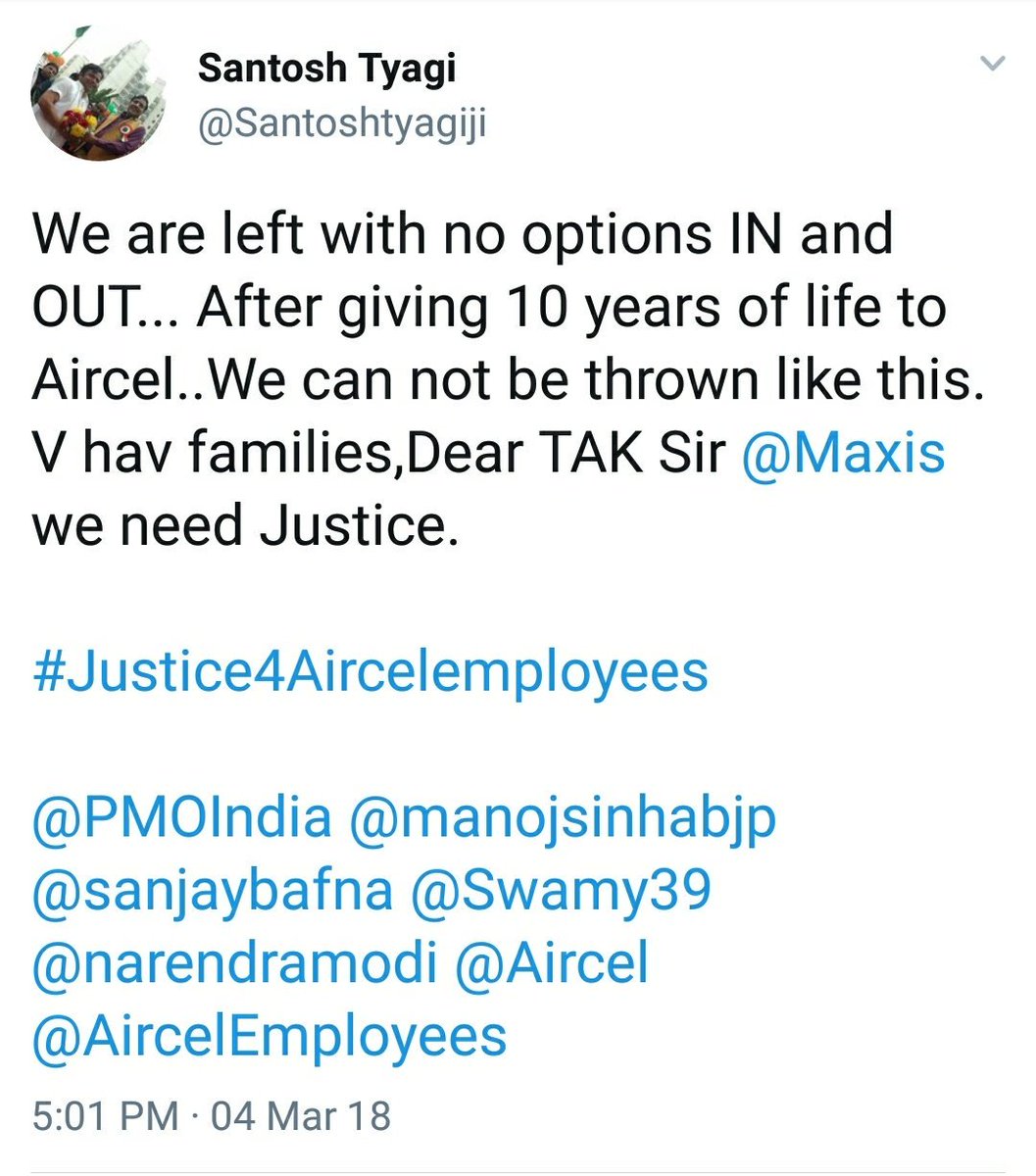 zoo_bear's tweet photo. Here are #Aircel Employees Tagging Govt official handles for help.
#Justice4Aircelemployees #Aircelemployees https://t.co/EEkpNIHY43