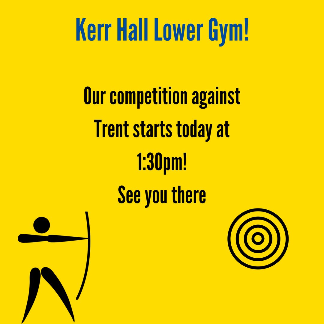 RyersonArchery's tweet photo. Our competition with Trent is about to start, don't miss out on this event! https://t.co/ETrBTPiI35