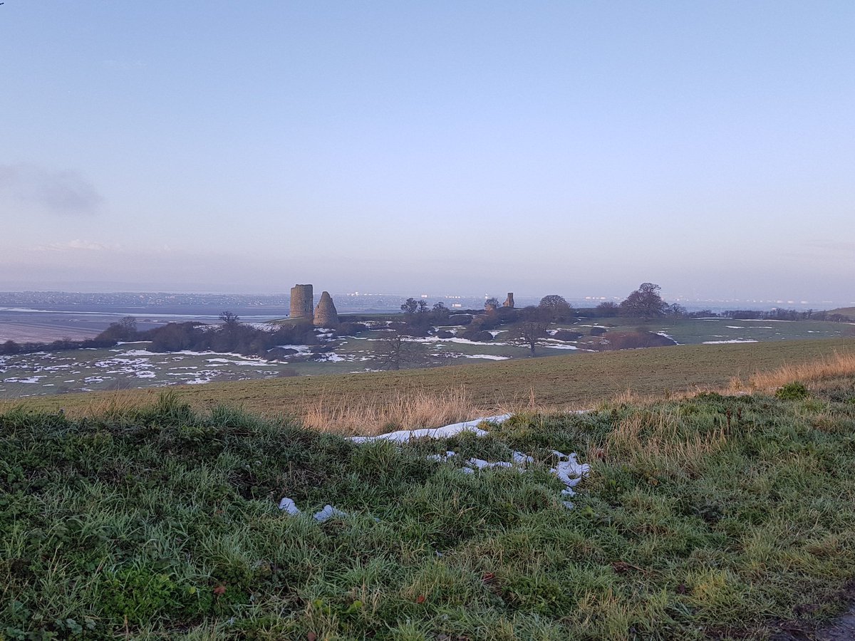 Last of the snow......looking towards Hadleigh castle