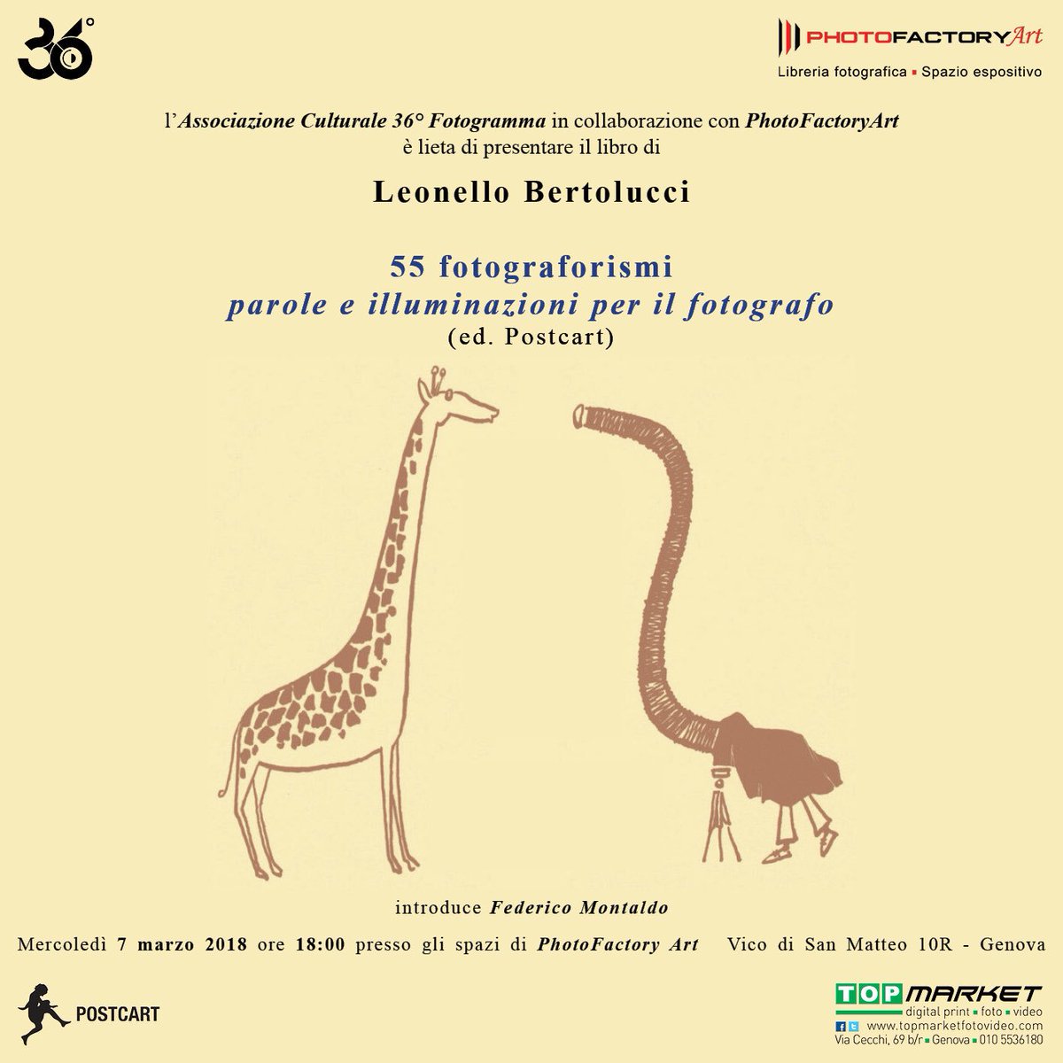 #fotografia. Leonello Bertolucci e i suoi 55fotograforismi.<a href="/EdPostcart/">Postcart Edizioni</a>.
Mercoledi 7 marzo, h 18. Photofactory Genova. <a href="/36Fotogramma/">36° Fotogramma</a>