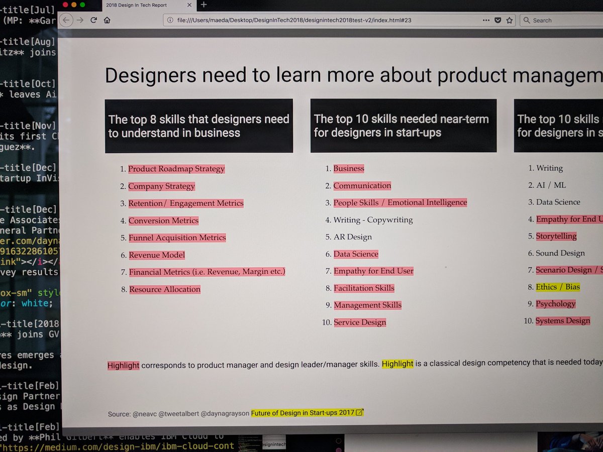 johnmaeda's tweet image. I've been training myself to become a Product Manager, Data Scientist, and User Researcher these days and the 2018 #DesignInTech Report rollup tells me why.