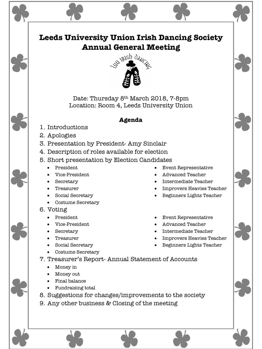 LUUIrishDancing's tweet image. Our AGM is this week!