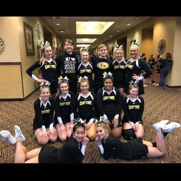 ETHSsudents's tweet photo. Congratulations to the cheer team for making it to state finals this weekend for their cheer dance routine! https://t.co/nOf3kNhLhc