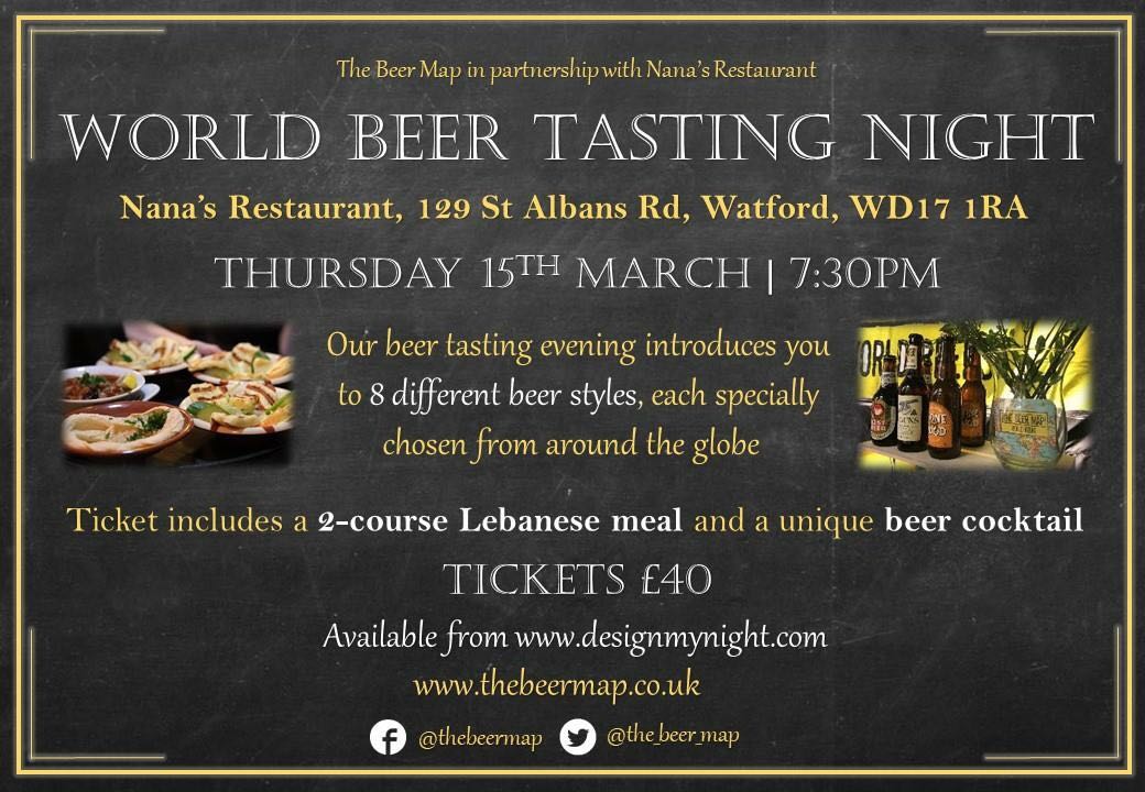 the_beer_map's tweet photo. Forget the Beast from the East, join us for Beer from the Middle East!

https://t.co/R4mSmBxsfz #Beers #Fun #weekend
#Lebanese #Date #Foodie #Travel #Watford #culture @DesignMyNight @Nanaswatford @watfordjunction https://t.co/ptFgUgznuw