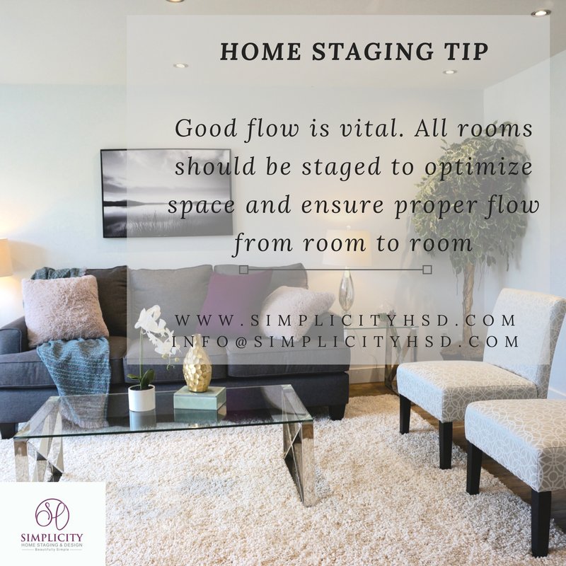Simplicity_HSD's tweet image. Furniture should be placed to optimize the flow of your home. Ensure no doorway is blocked by large, bulky items. #StagingTip