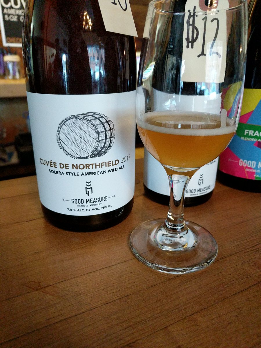 Don't miss out on the <a href="/goodmeasurebeer/">Good Measure Brewing</a> Cuvee de Northfield 2017, available for bottle pours and sales at the brewery. #vtbeer