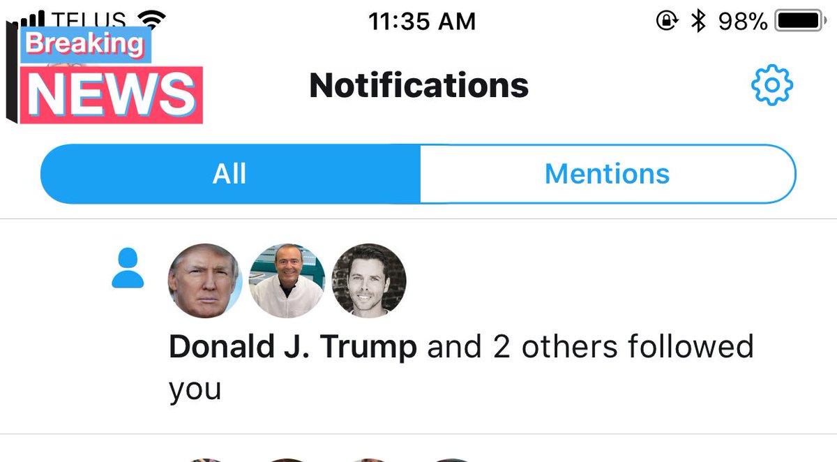 kaaymorgan's tweet photo. When Donald trump follows you #IFeelFamous #Trump https://t.co/K0zqG2ay1j