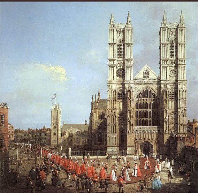 oldlondonnow's tweet image. The saying ‘Robbing Peter to pay Paul’ comes from when Henry VIII in 1540 dissolved the Monastery at St Peter’s Abbey Church And had part of the St Peter’s Monastery revenues transferred to benefit St Paul’s Cathedral #London (#Canaletto /Private Collection Westminster Abbey)
