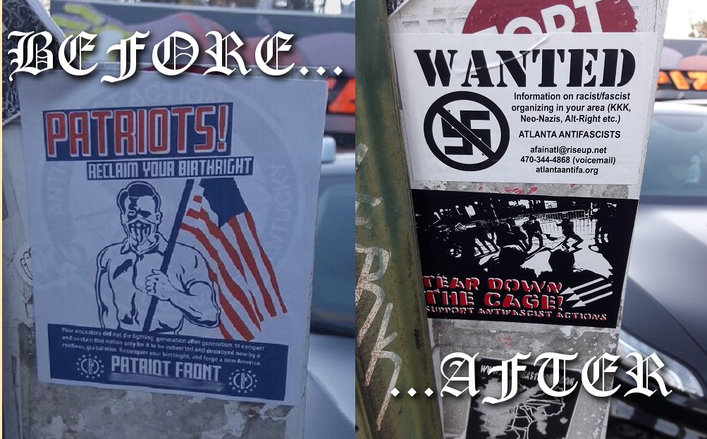 Atlanta Antifascists A Twitter Are You Claiming Patriot Front Is Not Fascist The Posters Pictured Are Patriot Front Propaganda