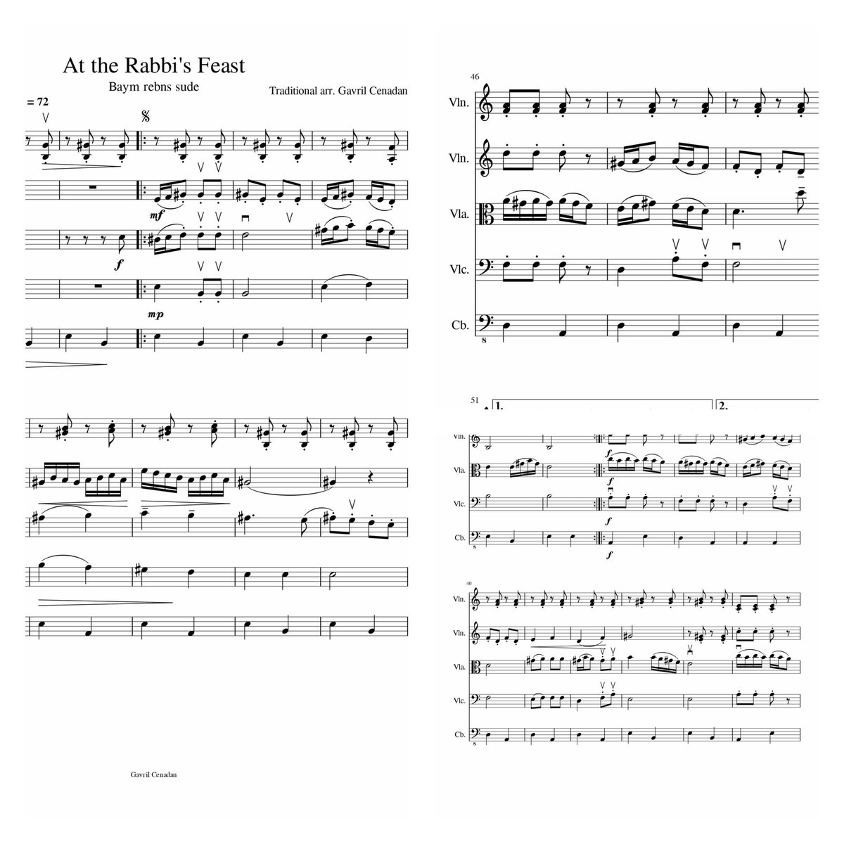 GavrilCenadan's tweet image. My newest #arrangement for #stringquintet or #stringorchestra. If interested in playing it please feel free to contact me. More arrangements in progress #music #violin #chambermusic #klezmer