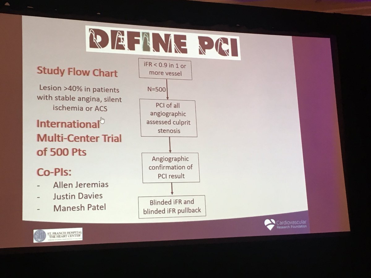 Importance of coronary physiological assessment for procedural planning including #HRPCI discussed by @DrAllenJ, awaiting DEFINE PCI #CRT18