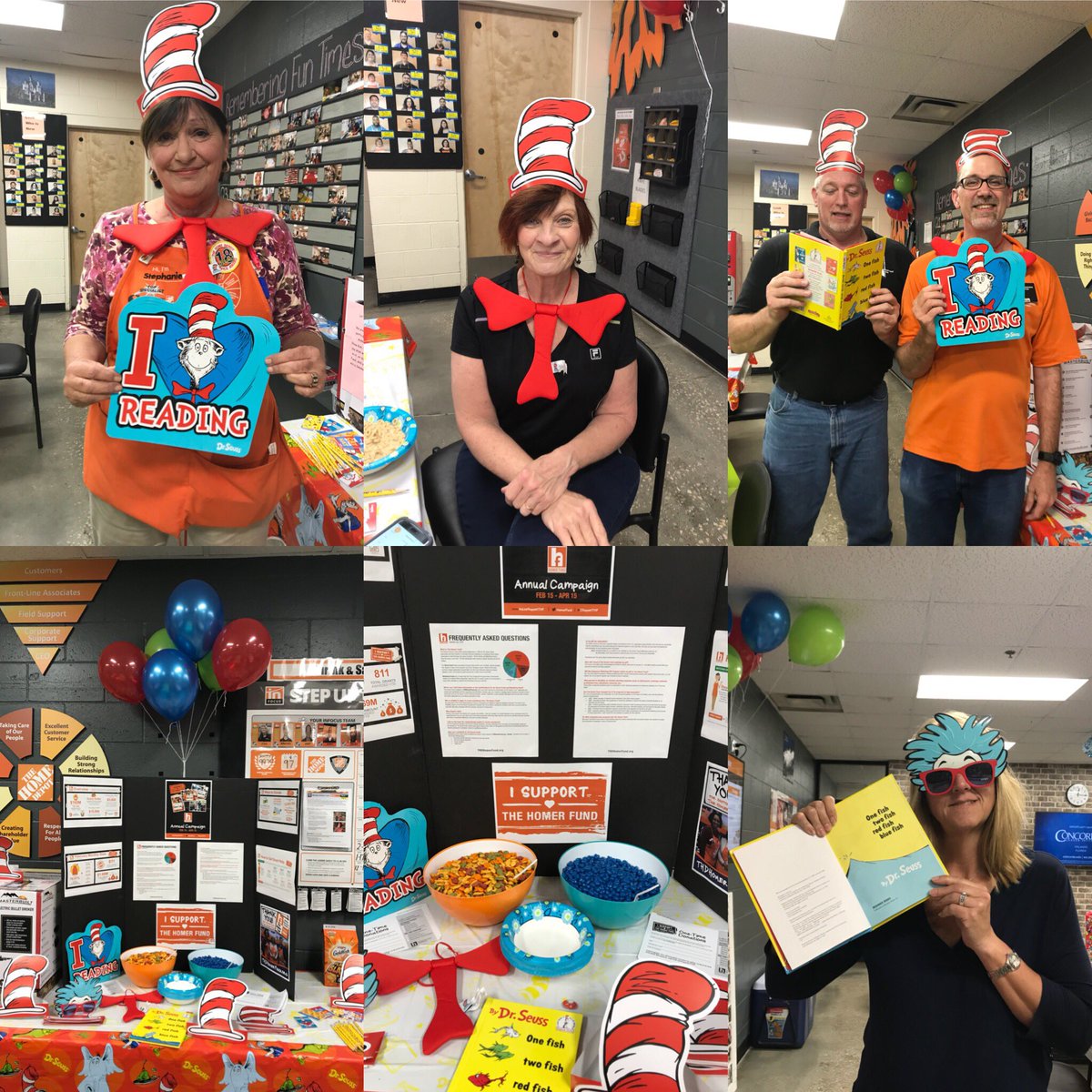 hdKimP's tweet photo. Team Casselberry celebrating Fun Friday, Dr Seuss & The Homer Fund.
#ISupportTHF #VOA365 #1fish2fishredfishbluefish @HDGerri @holzhauser1773 https://t.co/WjHkZEg3jJ