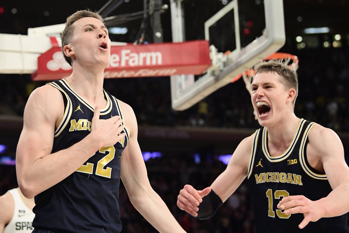 BleacherReport's tweet photo. Back-to-back B1G Tourney Champs 🏆
No. 15 Michigan repeats as Big Ten Tournament champs with 75-66 win over No. 8 Purdue https://t.co/ScMtFKslhz