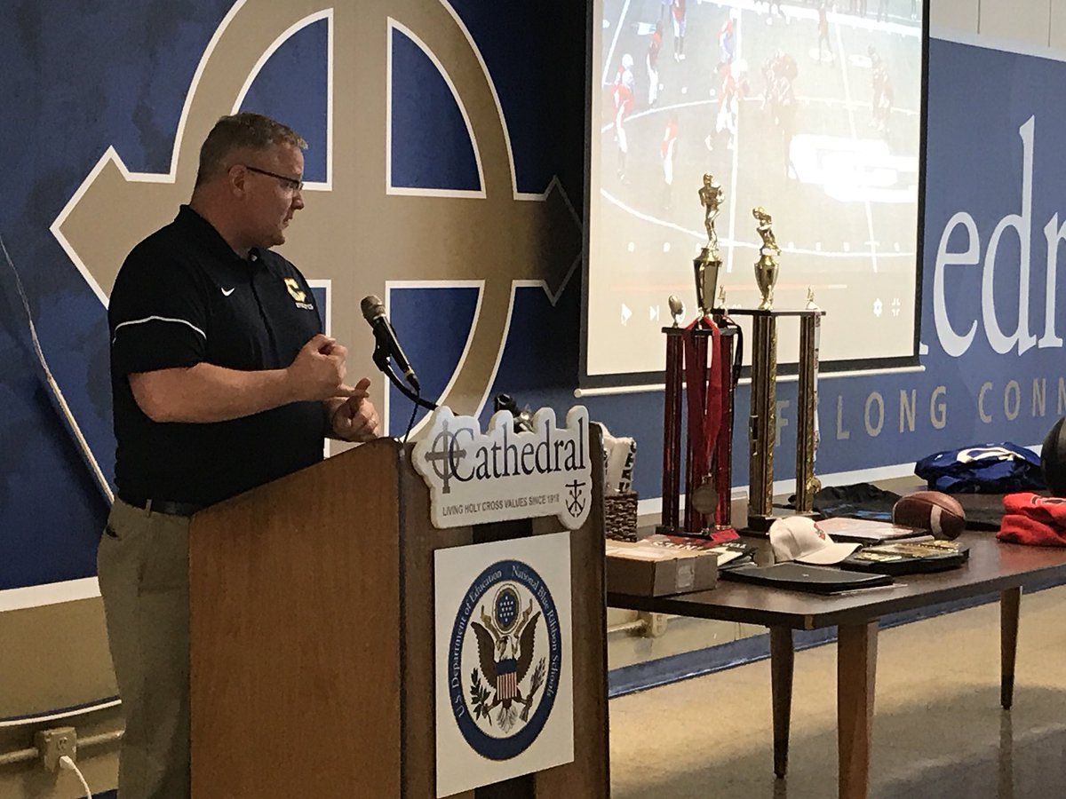 Marcusearlcole's tweet photo. Awards banquet at Cathedral went  great! The coaches had a chance to reflect and reward the players for simply believing... National Champions  2017 Pro Football Hall of Fame Academy 7th Grade... https://t.co/uNAPJrPP8b