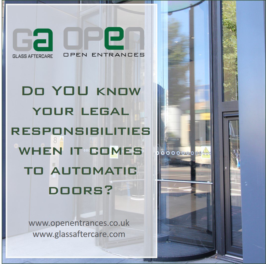 GlassAftercare's tweet photo. Do you know your legal responsibilities when it comes to automatic door @FMJ_Sara @fmjtoday@PracticalFM? Read the Whitepaper to find out more  https://t.co/xk4pKBY7ts https://t.co/Tla8eEMNNC