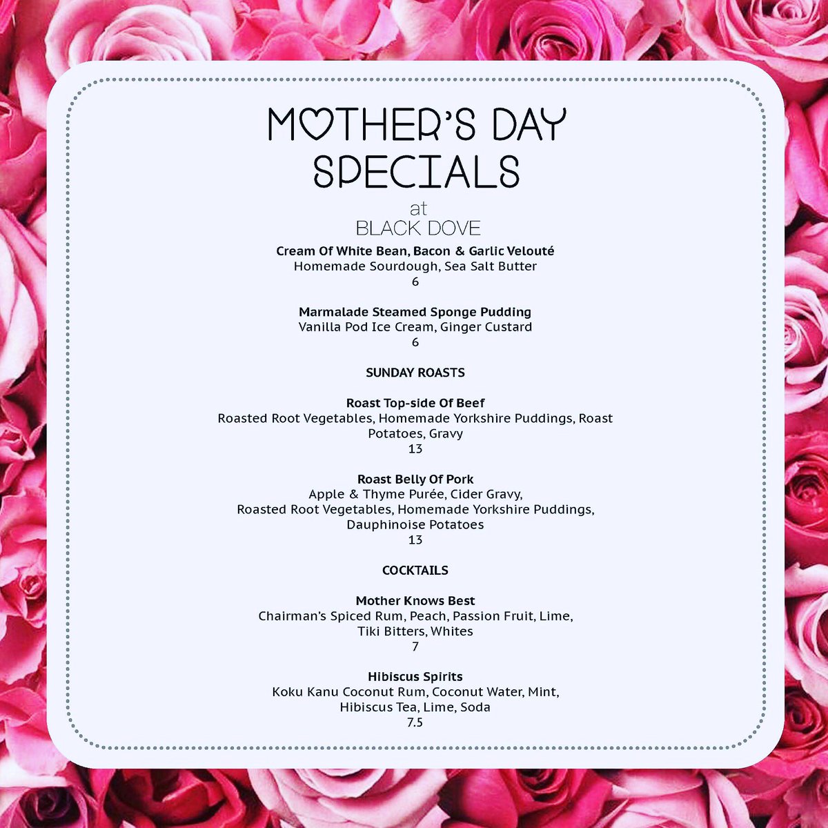 BlackDoveDining's tweet photo. 🌷 #MothersDay, when we try our best to make our mums feel that little bit extra special! We looking forward to spoiling yours at #BlackDove on Sunday... 💐https://t.co/xxMuzEjK6d💐 #BlackDoveDining #mothersday2018🌺🌸 💝 #glasgow #GlasgowFood https://t.co/SXeBkQbzw8