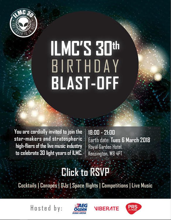 It's here! <a href="/ILMC/">ILMC</a> is kicking off on Tuesday and we're hosting it's 30th birthday BLAST-OFF! How to make a party for industry decision makers? Mix some world-class DJs with a galaxy of space-themed food and cocktails and add a space flight simulator on top. Sounds good? 
#ILMC30