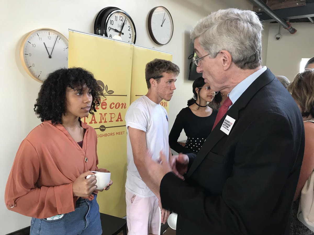 Buesing4Senate's tweet photo. It was great listening to Tampa high school students at Cafe con Tampa on Friday. We should all be so proud of these courageous students who are fighting hard  for commonsense regulation of military assault guns. #flapol https://t.co/GHOPFP7hW8