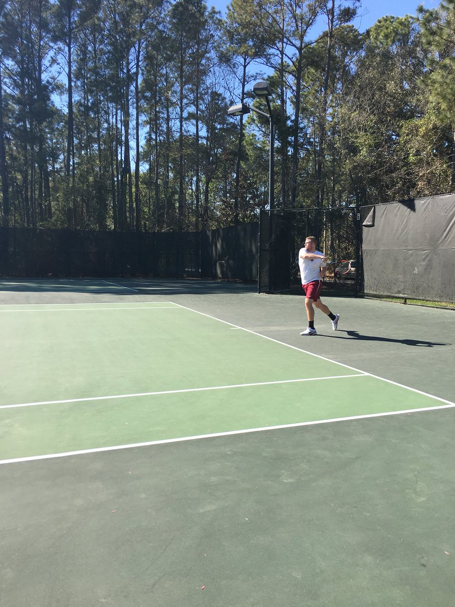 Dustin McCullough lost a tight first set 6-4. Time to rally back